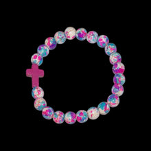 Cargar imagen en el visor de la galería, Pulsera elástica con forma de cruz - Salpicaduras de pintura