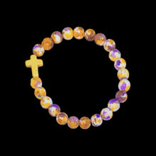 Cargar imagen en el visor de la galería, Pulsera elástica con forma de cruz - Salpicaduras de pintura