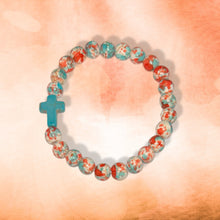 Cargar imagen en el visor de la galería, Pulsera elástica con forma de cruz - Salpicaduras de pintura