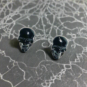 Pendientes de calavera de plata de ley