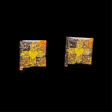 Load image into Gallery viewer, ZiaHeart NM State Earrings-BlkGdGdgltr
