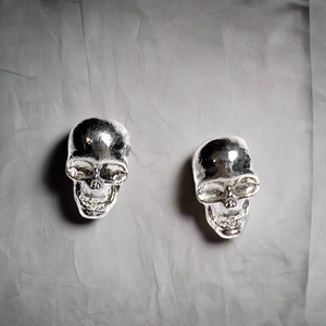Pendientes de calavera de plata de ley