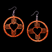 Load image into Gallery viewer, New Mexico Heart Zia Circle Earrings-Color Options
