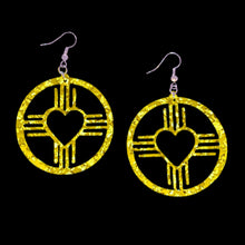 Load image into Gallery viewer, New Mexico Heart Zia Circle Earrings-Color Options
