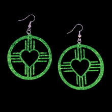 Load image into Gallery viewer, New Mexico Heart Zia Circle Earrings-Color Options

