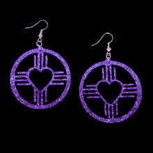 Load image into Gallery viewer, New Mexico Heart Zia Circle Earrings-Color Options
