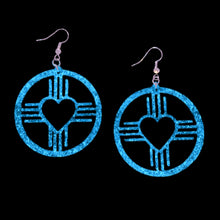 Load image into Gallery viewer, New Mexico Heart Zia Circle Earrings-Color Options
