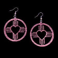 Load image into Gallery viewer, New Mexico Heart Zia Circle Earrings-Color Options
