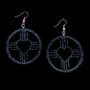 New Mexico Heart Zia Circle Earrings-Color Options
