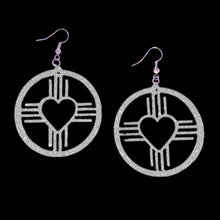 Load image into Gallery viewer, New Mexico Heart Zia Circle Earrings-Color Options

