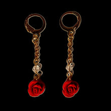 Load image into Gallery viewer, Rose Chain Link Earrings
