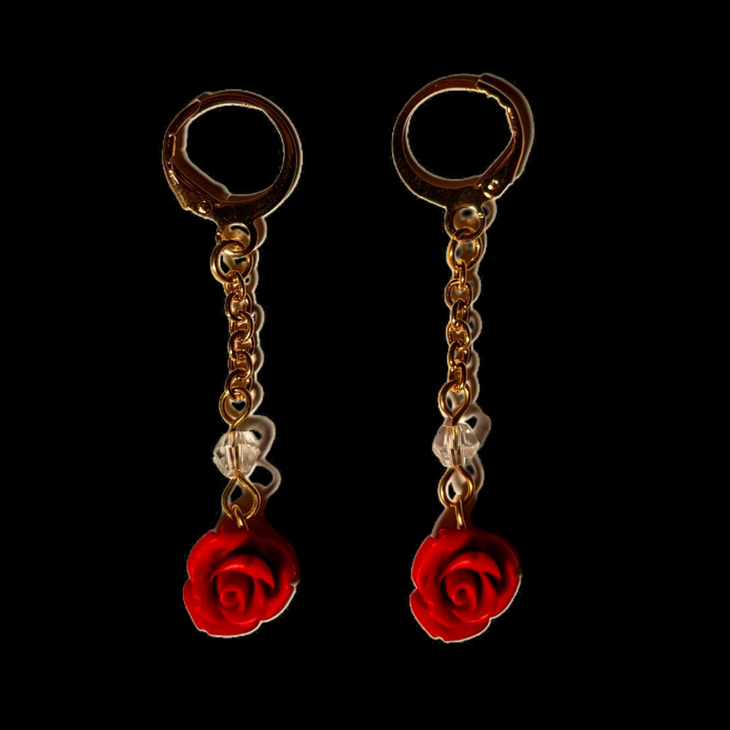 Rose Chain Link Earrings