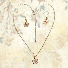 Load image into Gallery viewer, Pink Blossom Necklace and Dangle Earrings Set (2)
