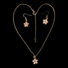Load image into Gallery viewer, Pink Blossom Necklace and Dangle Earrings Set (2)
