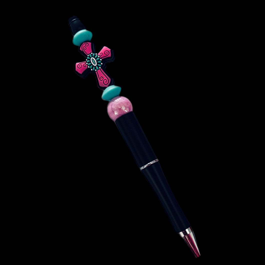 Pink Turquoise Cross