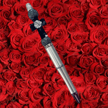 Load image into Gallery viewer, Black Cross White Rose SLVR
