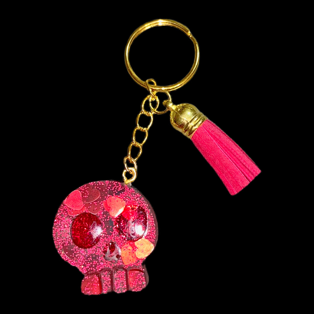 Skull Keychain-Red