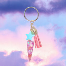 Load image into Gallery viewer, Pink Unicorn Horn with Pink Tassel Keychain-BluStar
