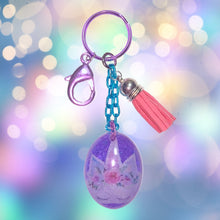 Load image into Gallery viewer, Unicorn Keychain/Zipper Pull-Purple Oval
