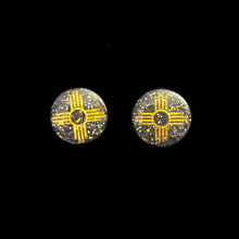 Load image into Gallery viewer, Zia Round Earrings-Small BlkGld
