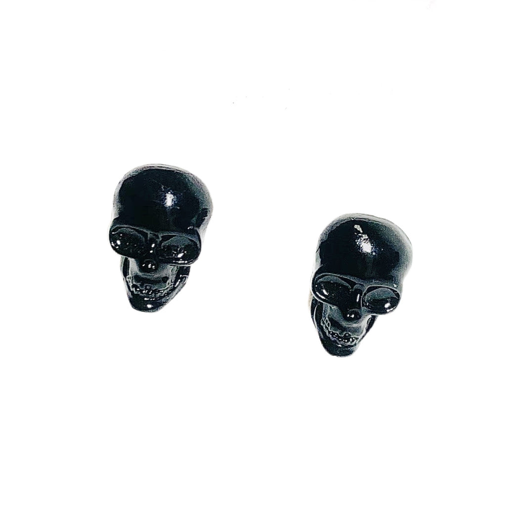 Pendientes de calavera de plata de ley