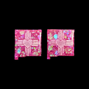 ZiaHeart NM State Earrings-HPWhite