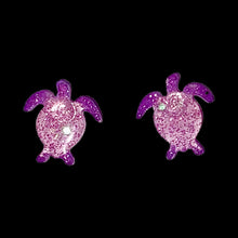 Load image into Gallery viewer, Turtle Earrings-GlitterPrpl
