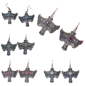 Winged Cross Earrings