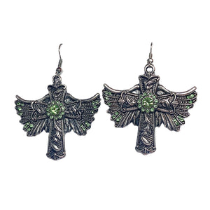Winged Cross Earrings
