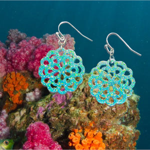 Mandala Flower Earrings-TurqGltr