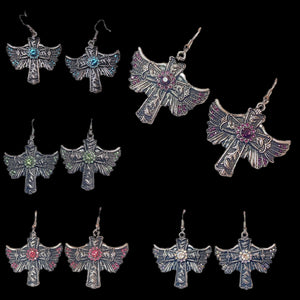 Winged Cross Earrings