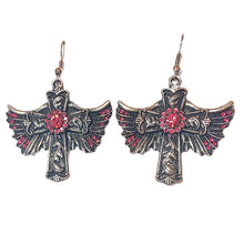 Load image into Gallery viewer, Winged Cross Earrings

