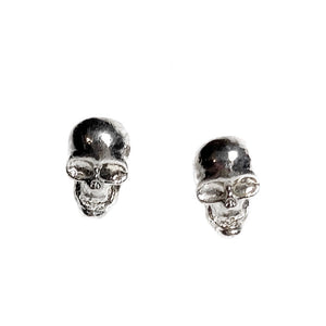 Pendientes de calavera de plata de ley