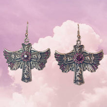 Load image into Gallery viewer, Winged Cross Earrings
