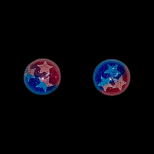 Load image into Gallery viewer, Patriotic TriStar Round Earrings-MB
