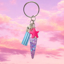 Load image into Gallery viewer, Purple Unicorn Horn and Tassel Keychain-TTHPS
