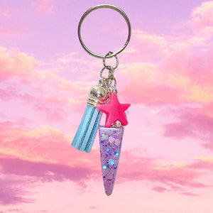Purple Unicorn Horn and Tassel Keychain-TTHPS
