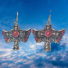 Load image into Gallery viewer, Winged Cross Earrings
