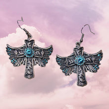 Load image into Gallery viewer, Winged Cross Earrings
