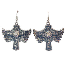 Load image into Gallery viewer, Winged Cross Earrings
